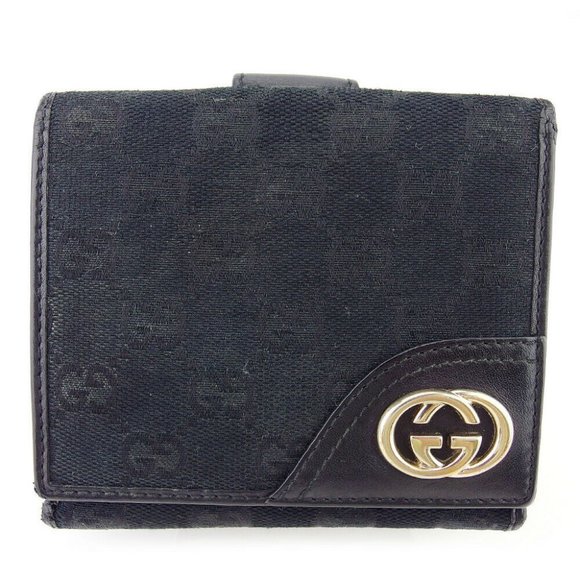 GUCCI W hook purse GG canvas canvas �~ leather Authentic USED - Picture 1 of 8